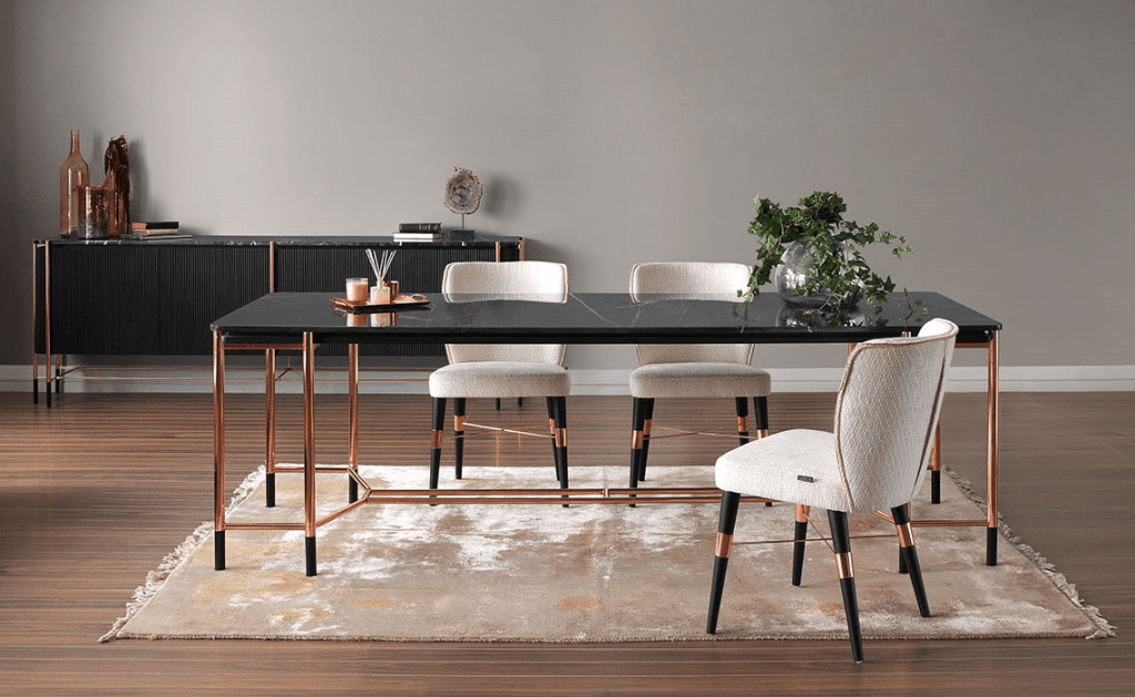 CLARISS DINING TABLE WITH CHAIRS AND DINING SERVING CABINET - Exclusive design bútorok