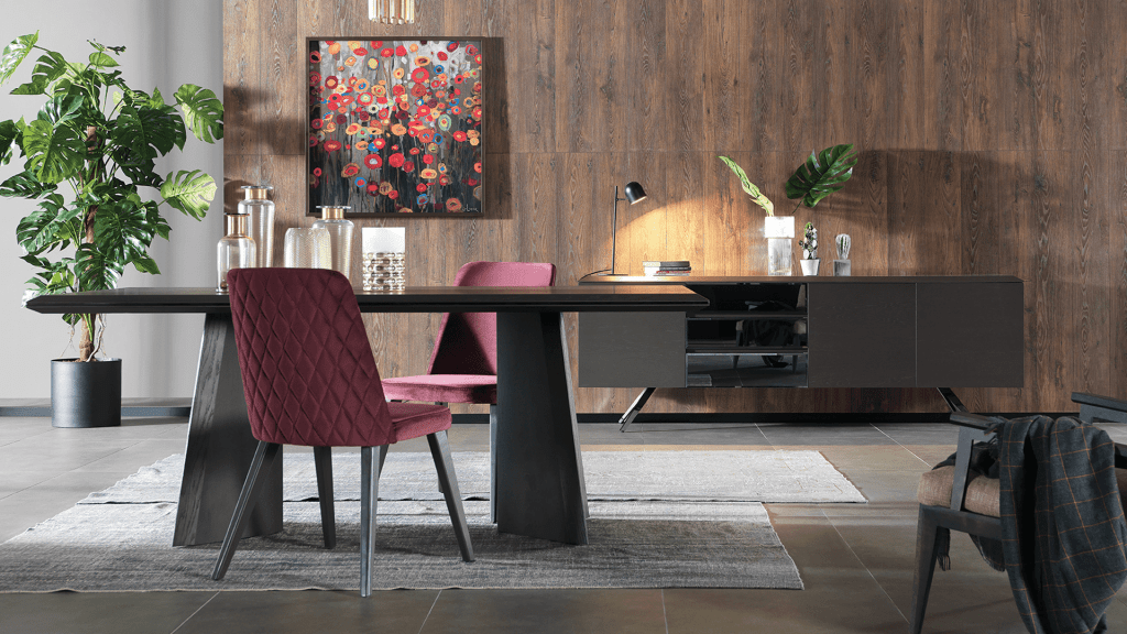 DENIS DINING SERVING CABINET DINING TABLE WITH CHAIR - Design bútorok
