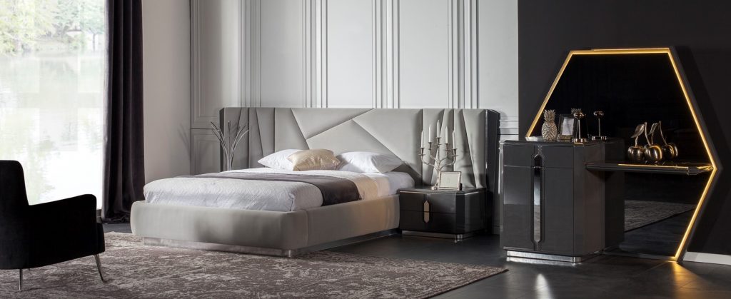 GENF BED AND BEDSIDE TABLE AND DRESSING TABLE - Exclusive design bútorok
