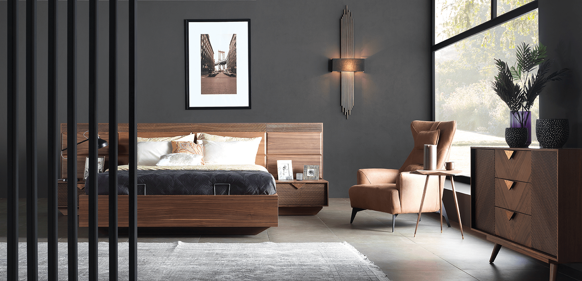 MAX BED WITH ARMCHAIR AND CHEST OF DRAVERS 2 - Design bútorok