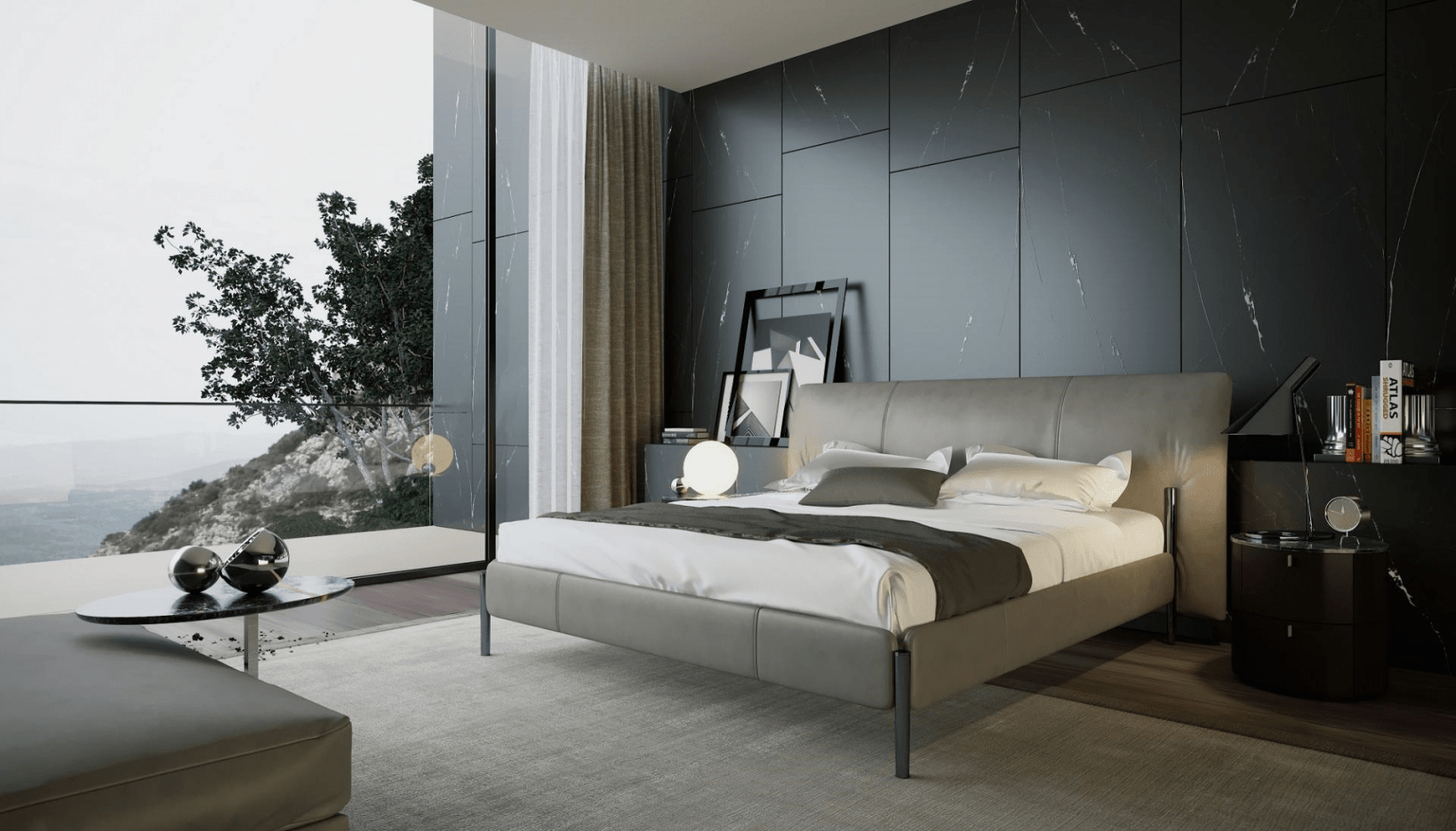 MONTANA BED AND BEDSIDE TABLE - Exclusive design bútorok