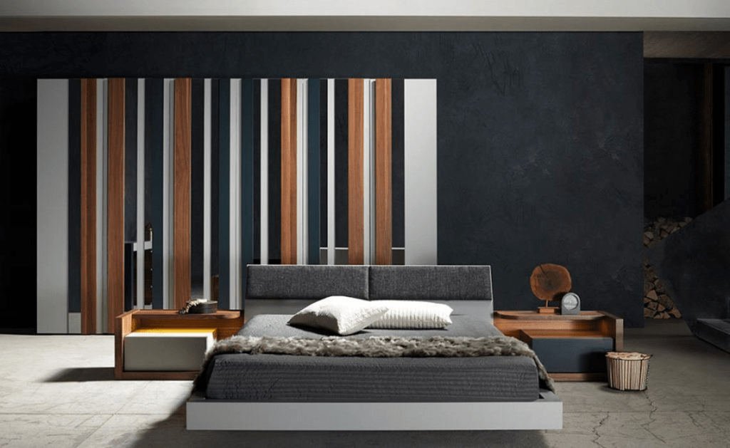PAOLO BED WITH BEDSIDE TABLE AND WARDROBE - Exclusive design bútorok