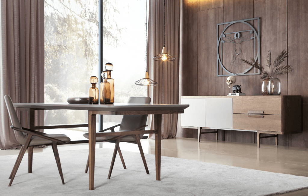 SIMONE  DINING SERVING CABINET AND DINING TALE WITH CHAIRS - Design bútorok